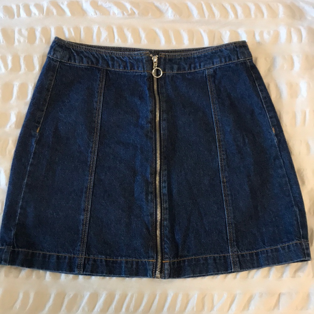 H&M O-Ring ZIP-up Denim Mini Skirt